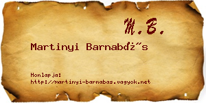 Martinyi Barnabás névjegykártya