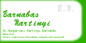 barnabas martinyi business card